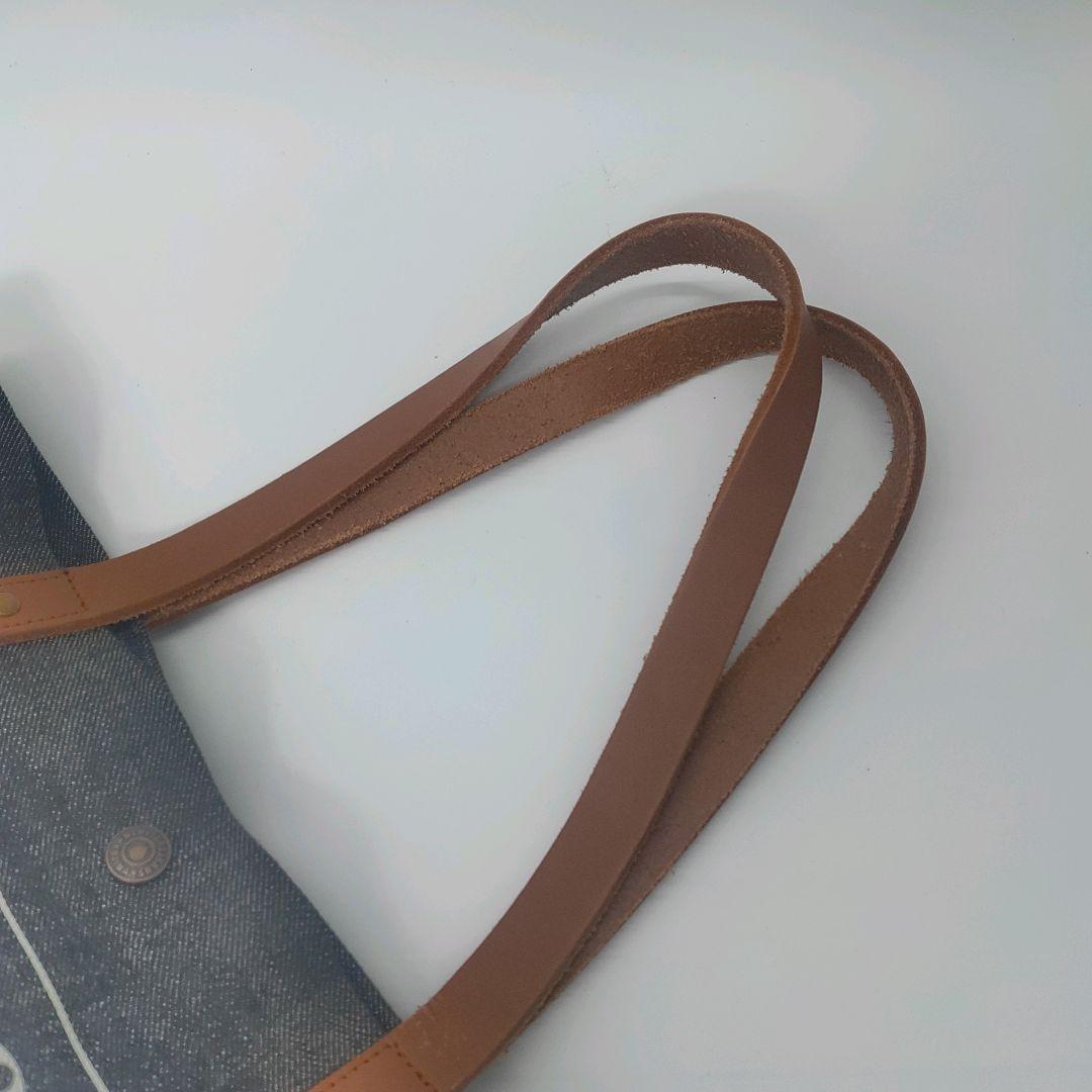 桃太郎ジーンズ　トートバッグ　デニム　牛革