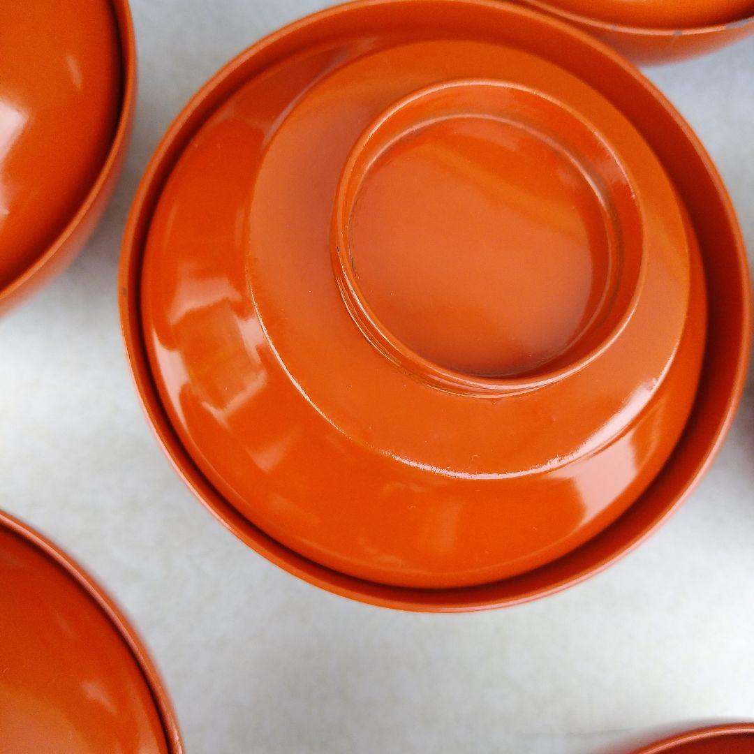 紀州塗　朱　喜び　漆塗り　吸物椀　10個セット　蓋付　ヒビ、ハゲあり