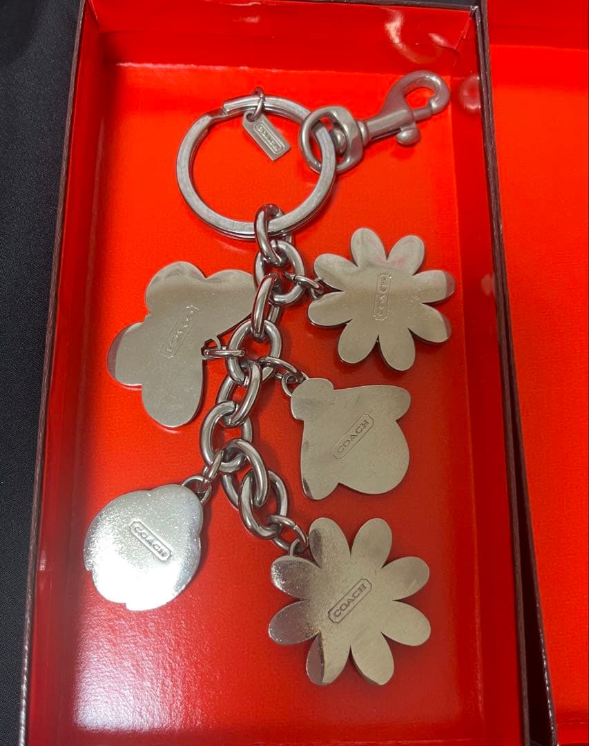 COACHコーチ 　キーホルダー　チャーム　ミツバチテントウムシ花　箱付き
