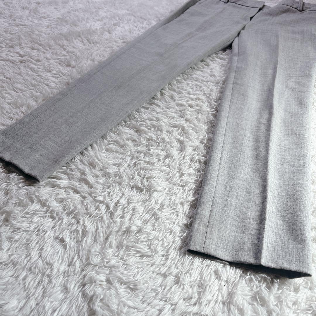 【美品】セオリー ノーカラーパンツスーツセットアップ ライトグレー M 現行タグ