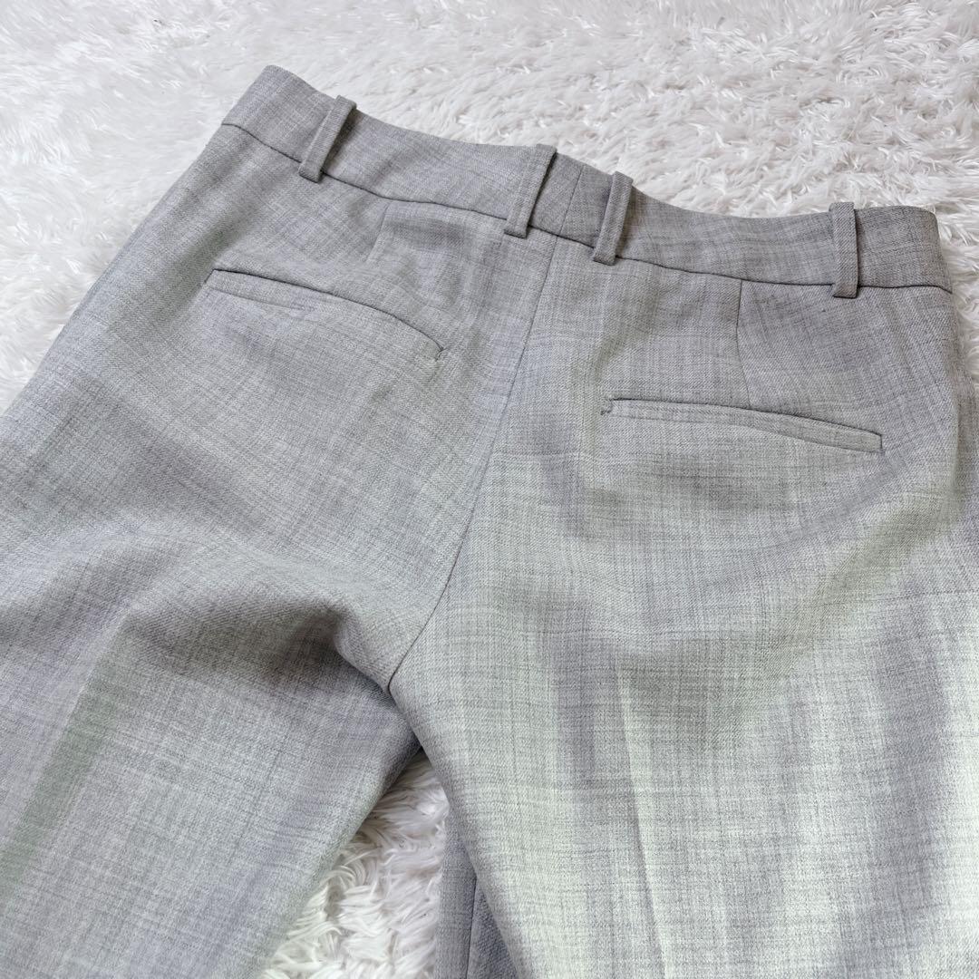 【美品】セオリー ノーカラーパンツスーツセットアップ ライトグレー M 現行タグ
