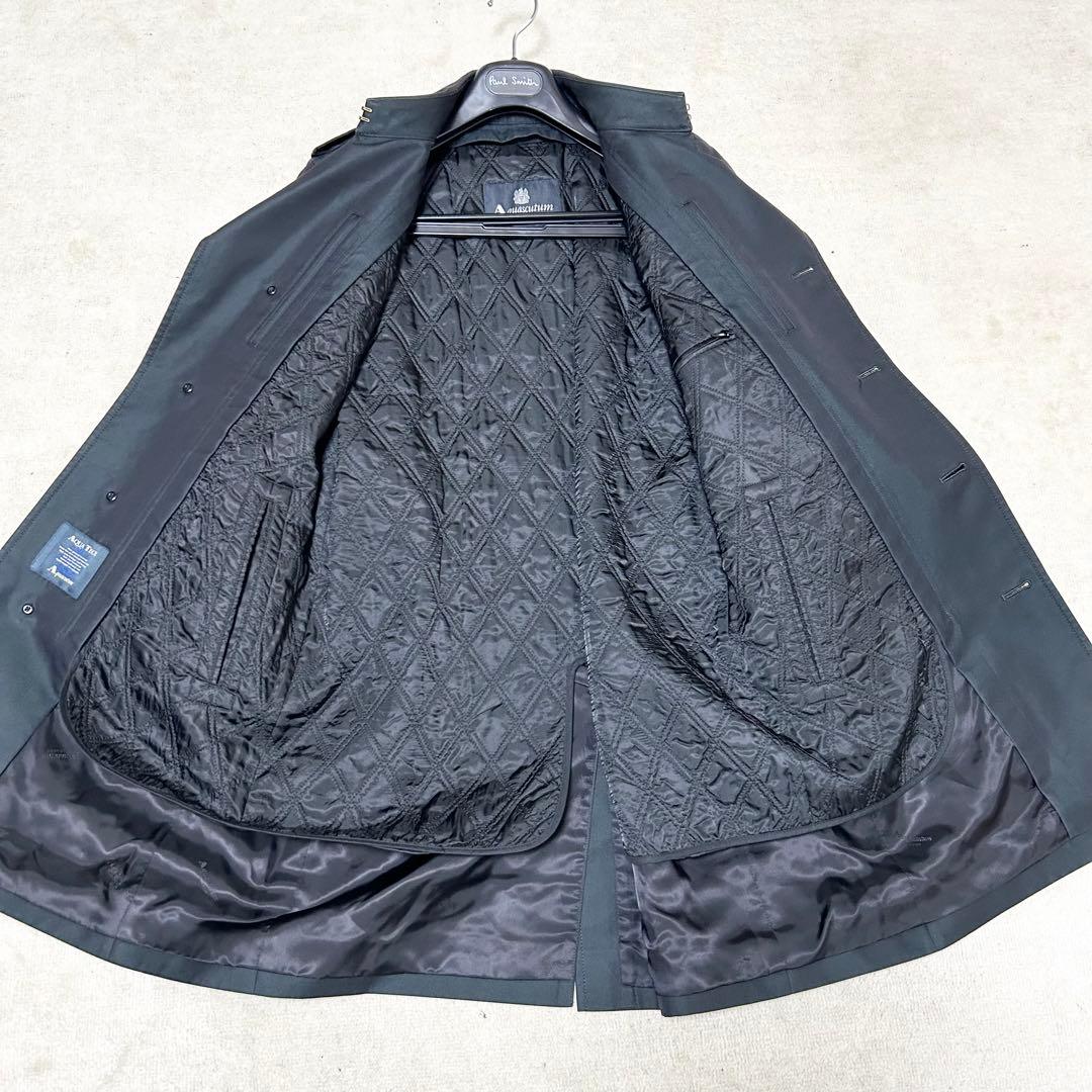 美品　アクアスキュータム　トレンチコート　キルティングライナー付　ベルト　玉虫色