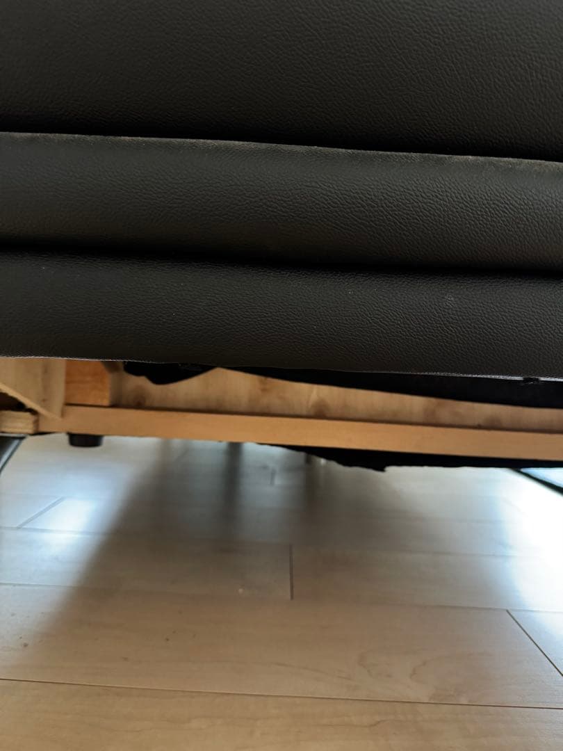 黒 コーナーソファ 本革製