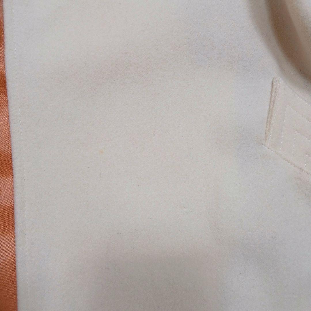 極美品　ソブ　ウールロングコート　アイボリー　ベルト付き　くるみボタン　M相当