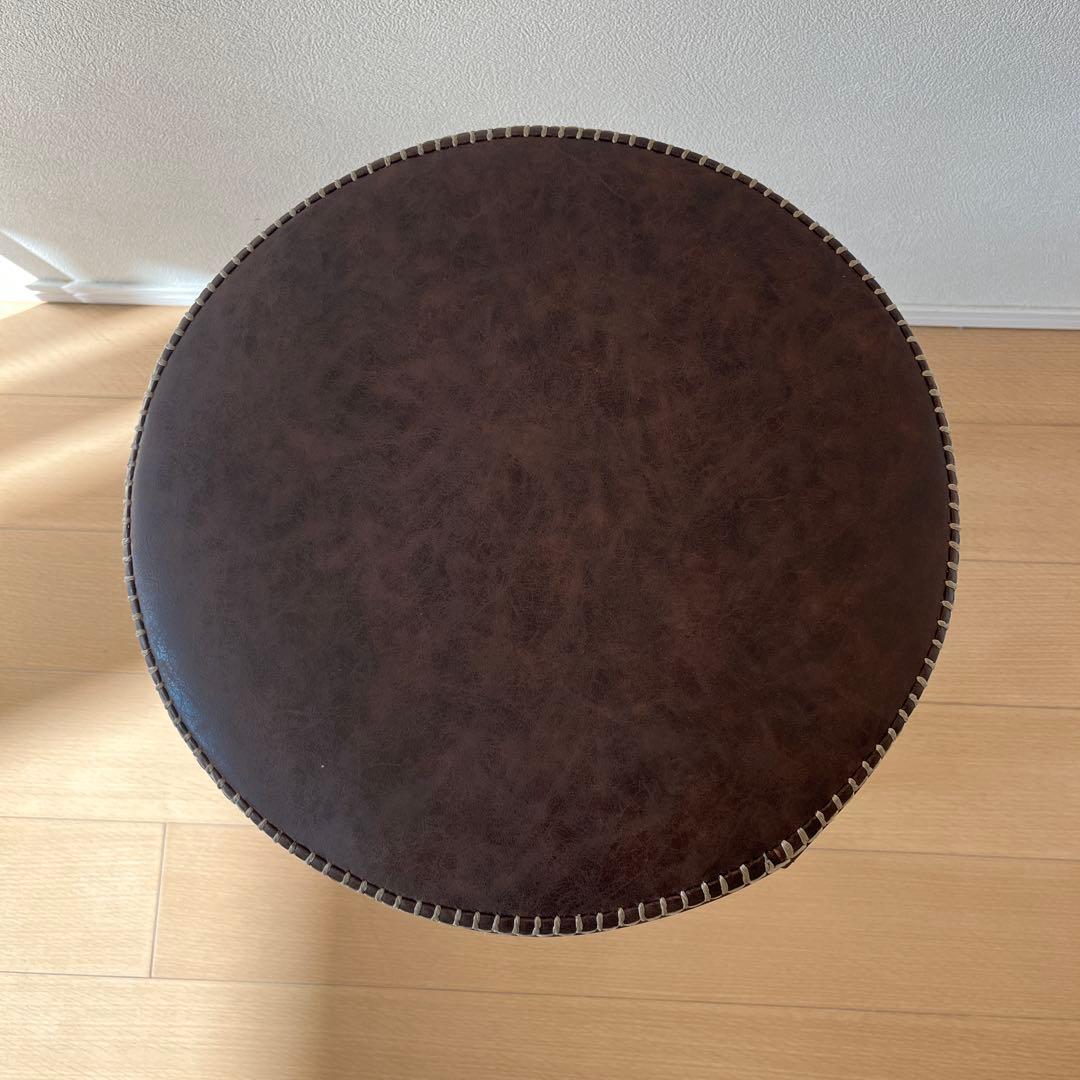 スツール 丸椅子 高さ調節 ブラウンとブラック