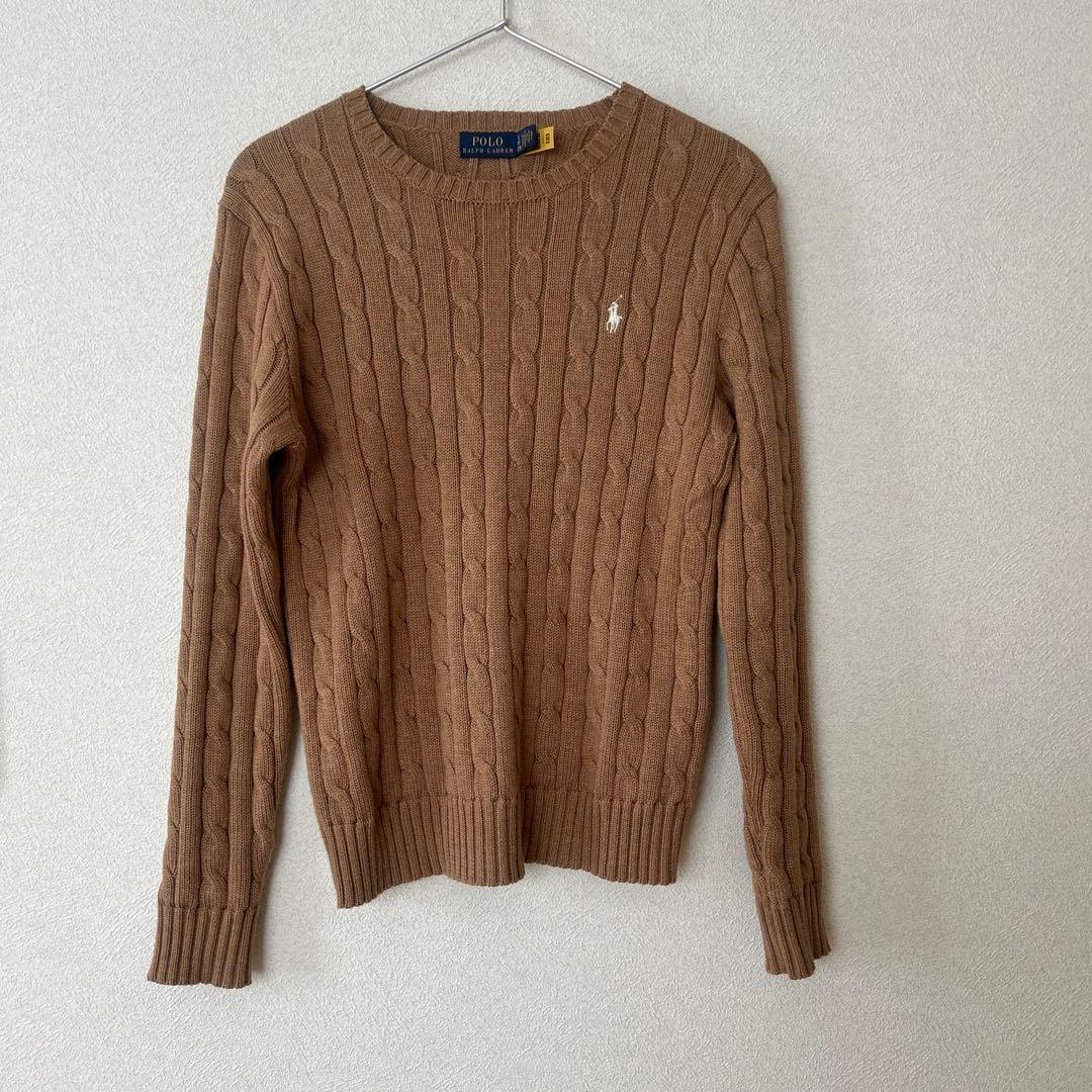 Polo Ralph Lauren キャメル ケーブルニット S