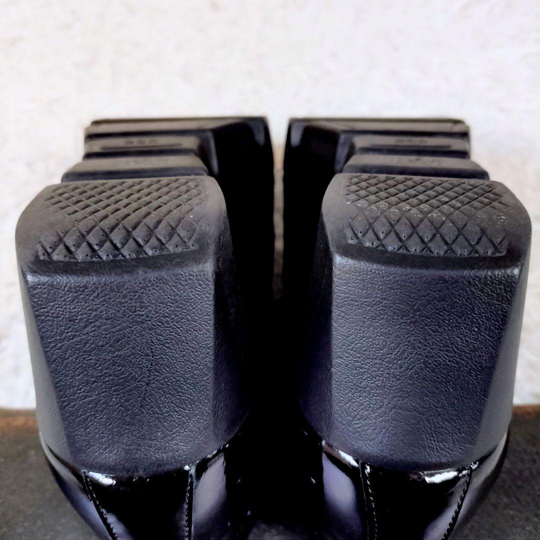 【極美品】HILLS AVENUE　ドレスシューズ　エナメル　切替　厚底　黒