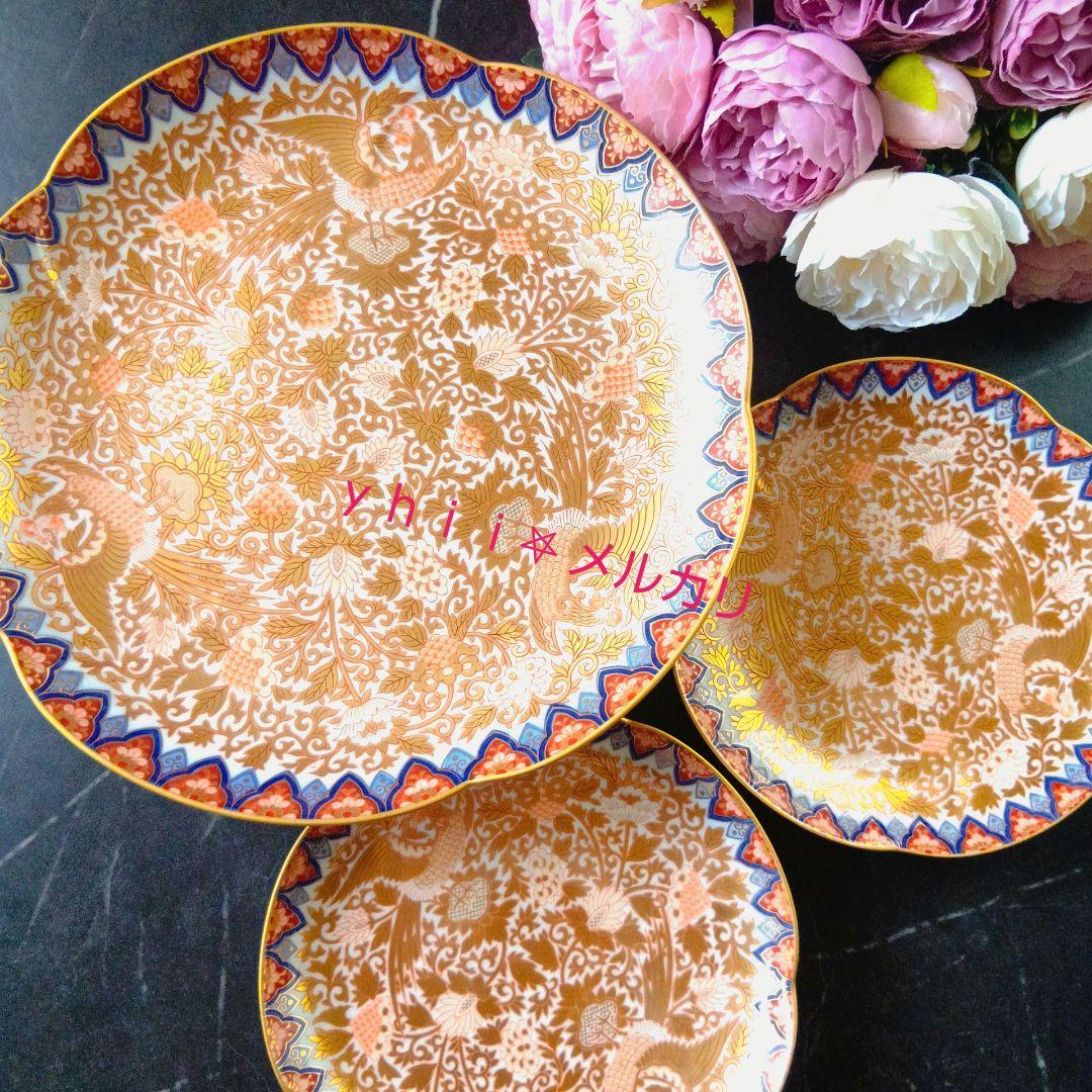 【大変珍しい・豪華絢爛】有田焼 賞美堂 三ツ足大皿 三つ足 中皿 小皿