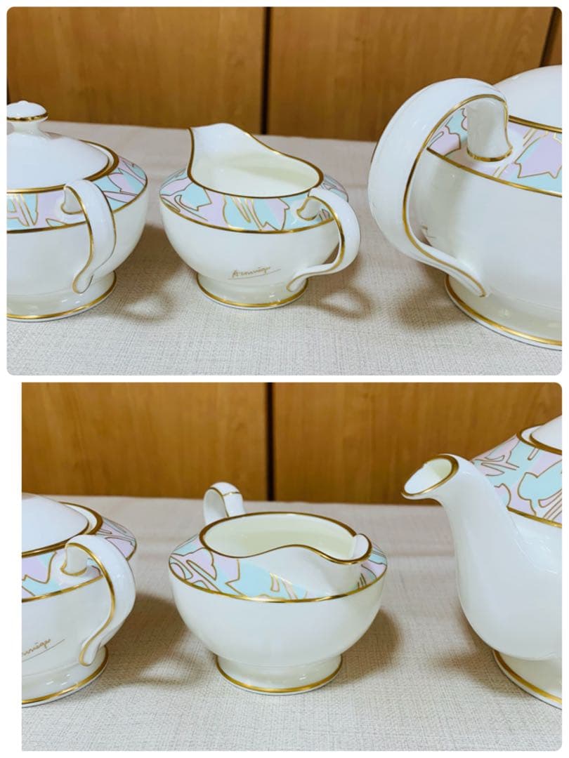 ノリタケ ティーセット プレート ティーポット アンドレ・クレージュ コラボ