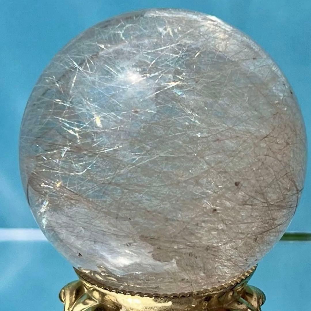 ☆激煌☆美宝珠☆極上別格品☆レインボー ルチル ゴールド シルバー 丸玉 天然石