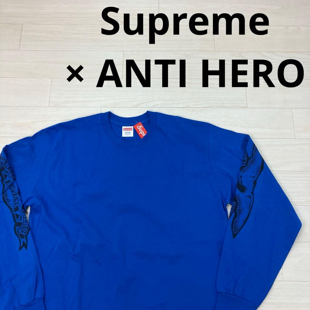 Supreme × ANTI HERO 25AW ロンT 長袖カットソー 青 Ｌ