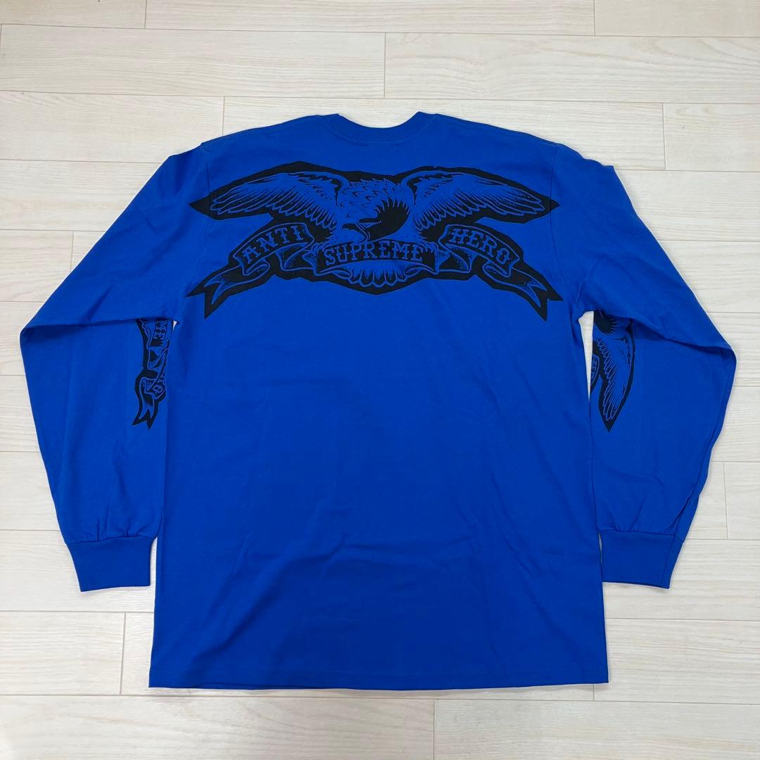 Supreme × ANTI HERO 25AW ロンT 長袖カットソー 青 Ｌ