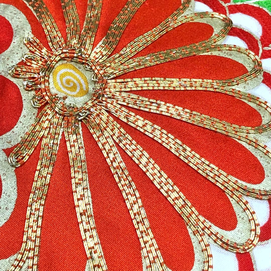 子供着物 七五三 十三詣り 花草模様 流水 暈し 金駒刺繍 金彩 CK-7386