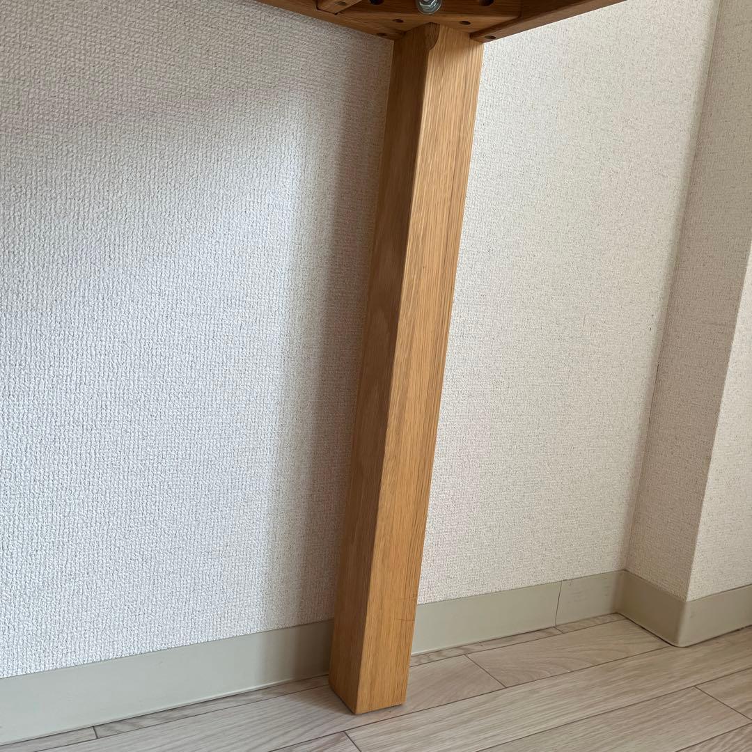 無印良品　木製テーブル（引出付）　オーク材　80cm