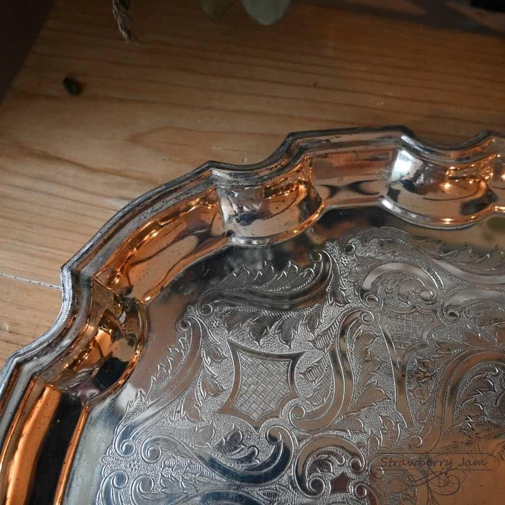 L3710-214 英国アンティーク シルバープレート キッチントレイ トレイ