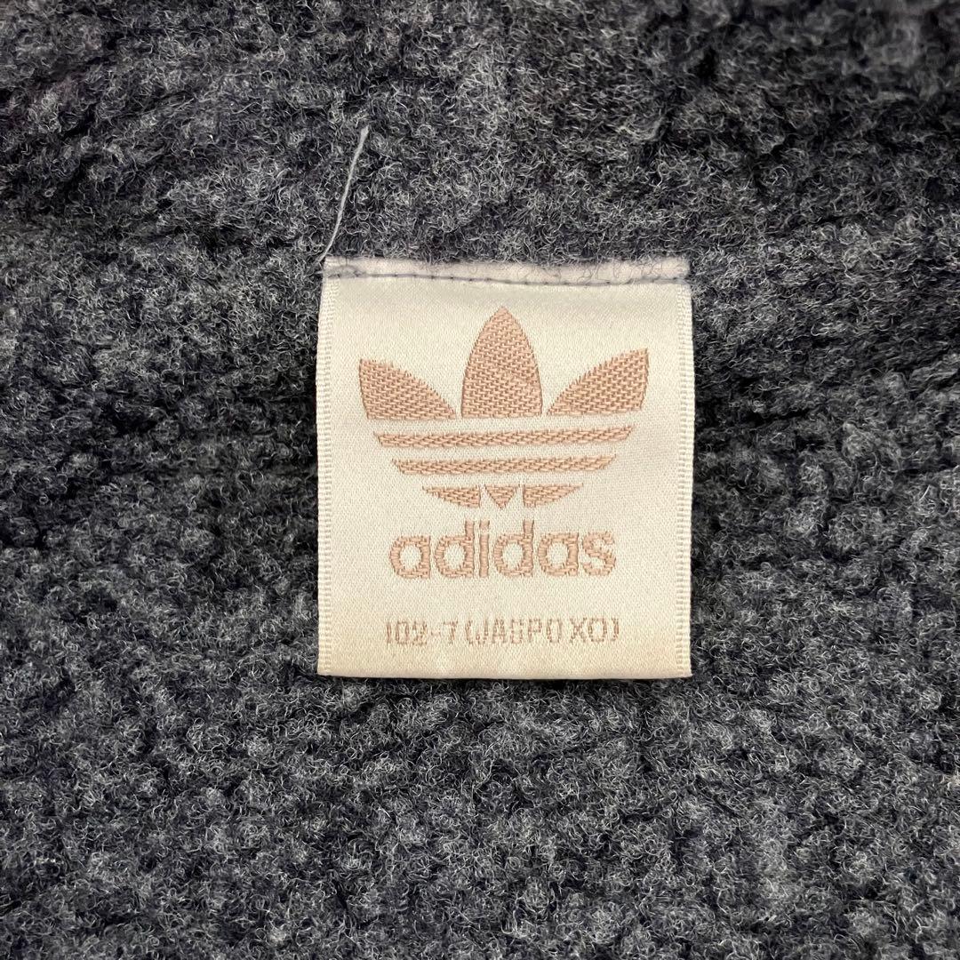 希少 90's 日本製 オールドアディダス 刺繍ロゴ インナーボアパーカー XL