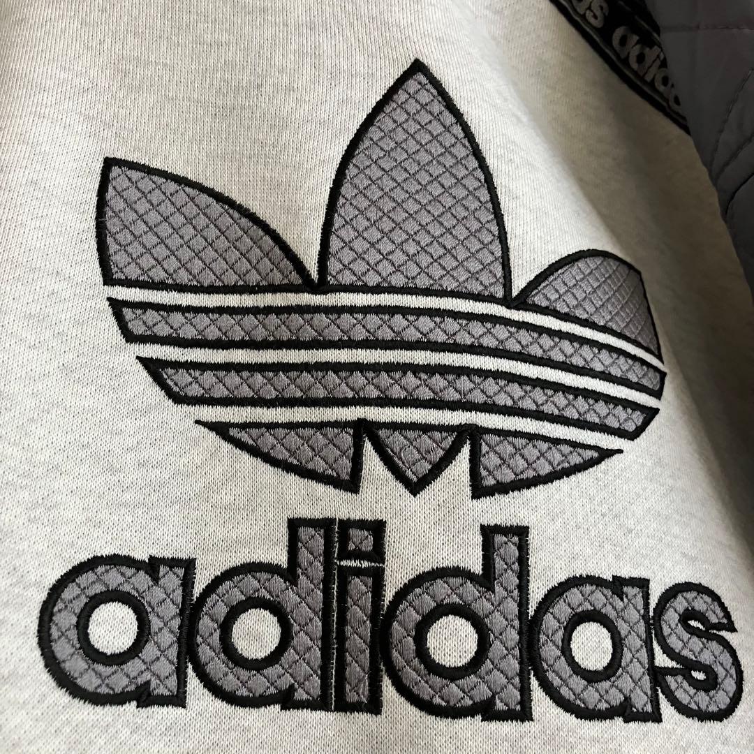 希少 90's 日本製 オールドアディダス 刺繍ロゴ インナーボアパーカー XL