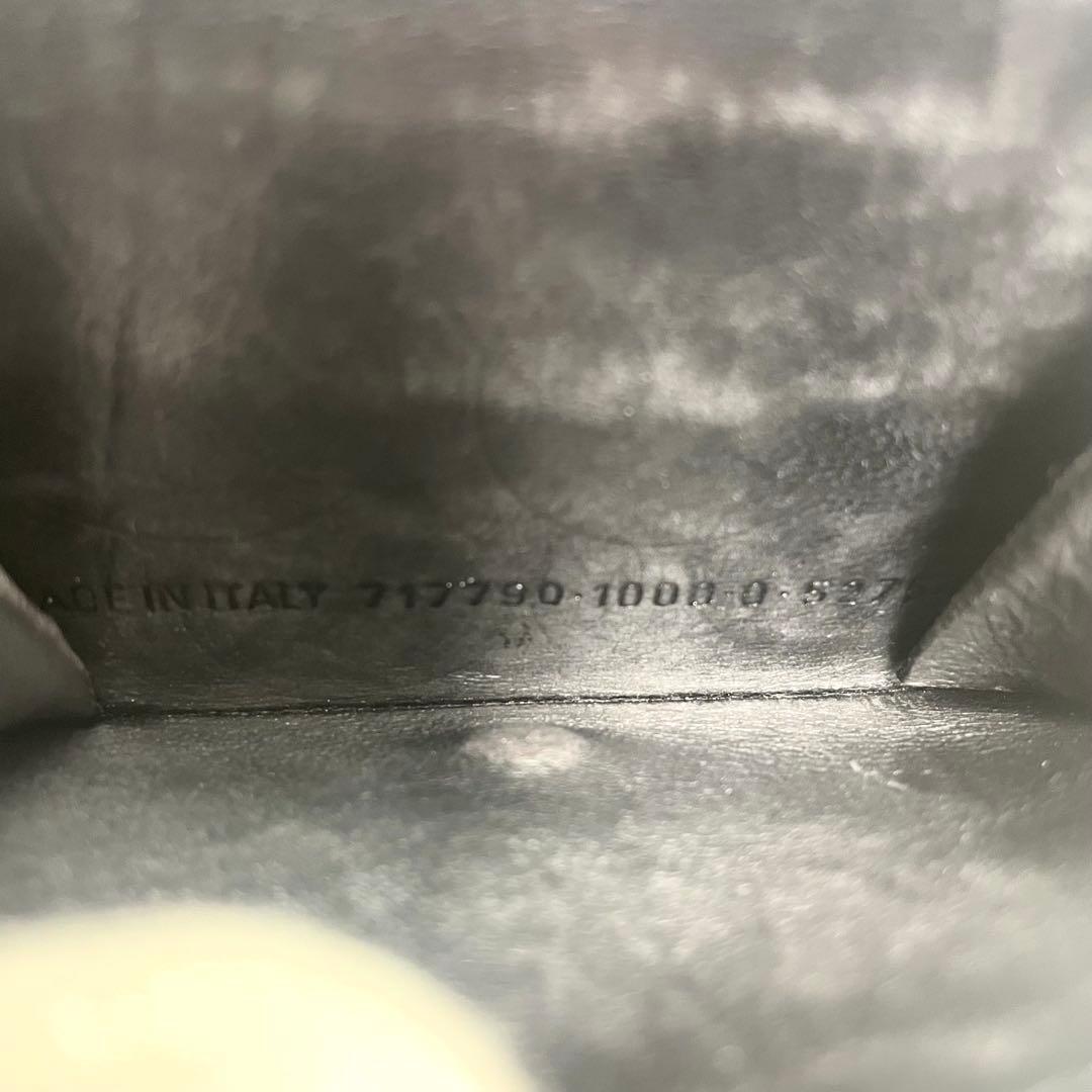 美品 保存袋付き バレンシアガ 三つ折り財布 コンパクト ロゴ型押し ブラック