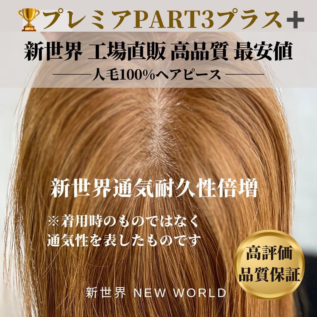 2024新世界　人毛100%　ウィッグ　ヘアピース　シルクスキン　部分ウィッグ