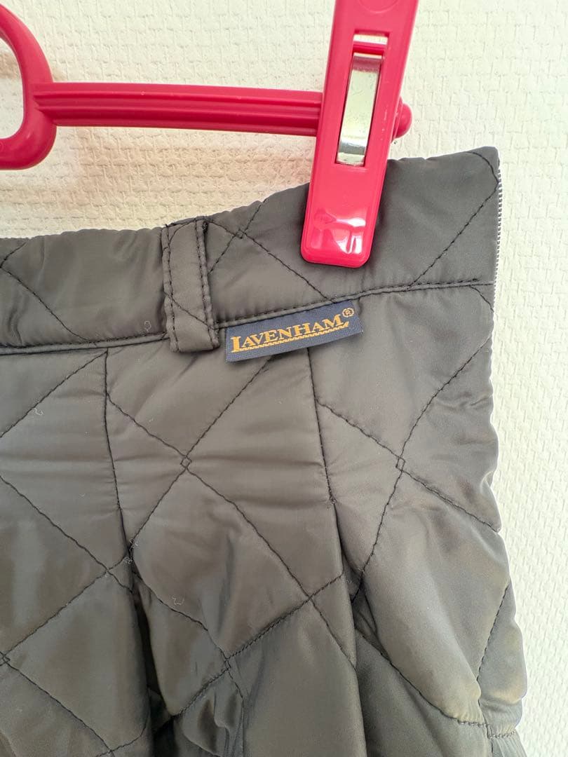 美品　LAVENHAM キルティング フレアロングスカート グレー