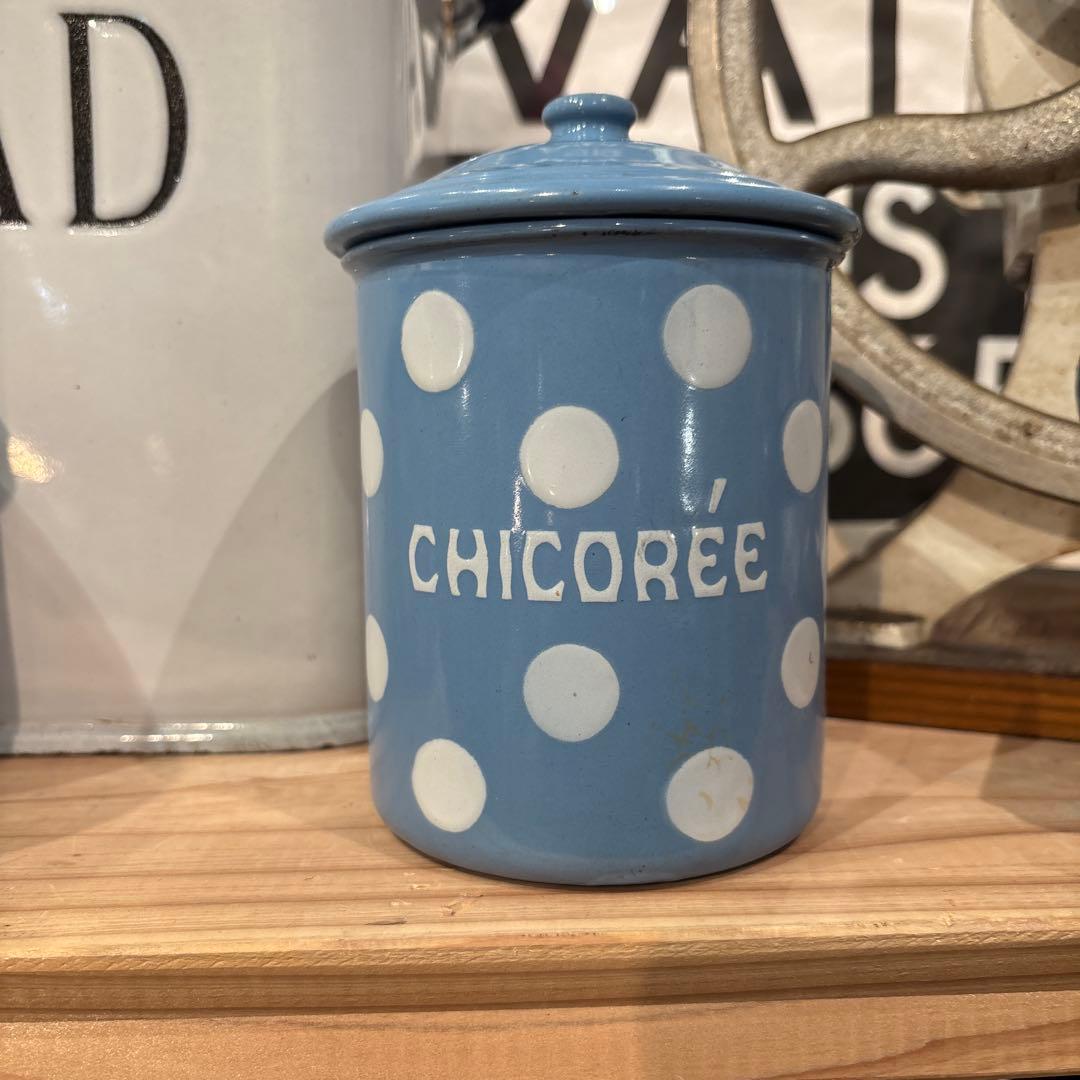 タイムセール！60年代頃　フランス　ホーローキャニスター　3点セット