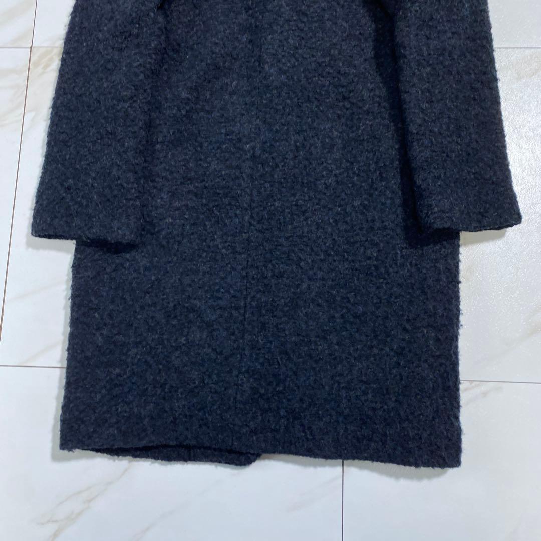 現行♡pas de calais レトロパイルインレーコート ノーカラー ウール