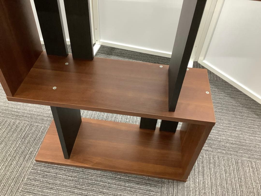 【引取限定】木製ジグザグラック オープンラック オープンシェルフ大