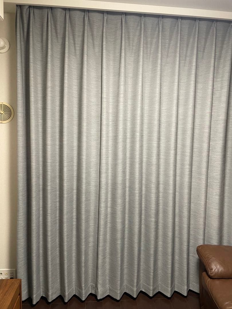 1級遮光カーテン1.5倍ヒダ形状記憶加工付きレースカーテン付220x248cm