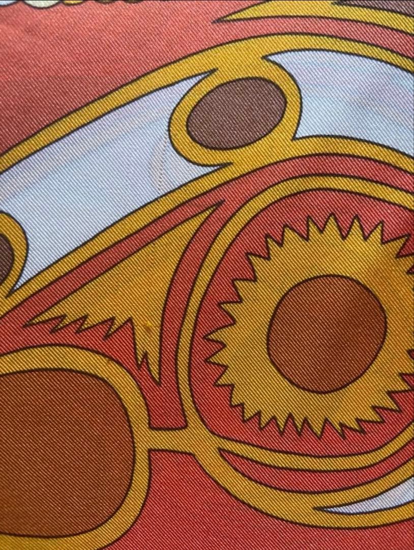 エルメス カレ140 FOLKLORE フォルクロール シルク オレンジ