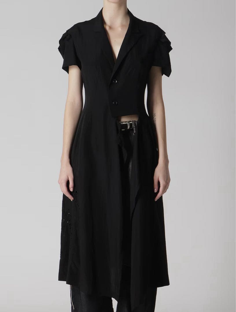 ワイズ Y’s SS2025 ロングアシメトリーシャツ 黒