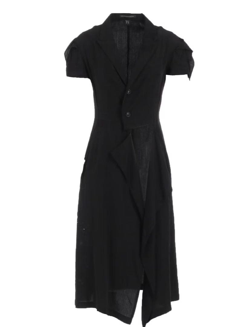 ワイズ Y’s SS2025 ロングアシメトリーシャツ 黒