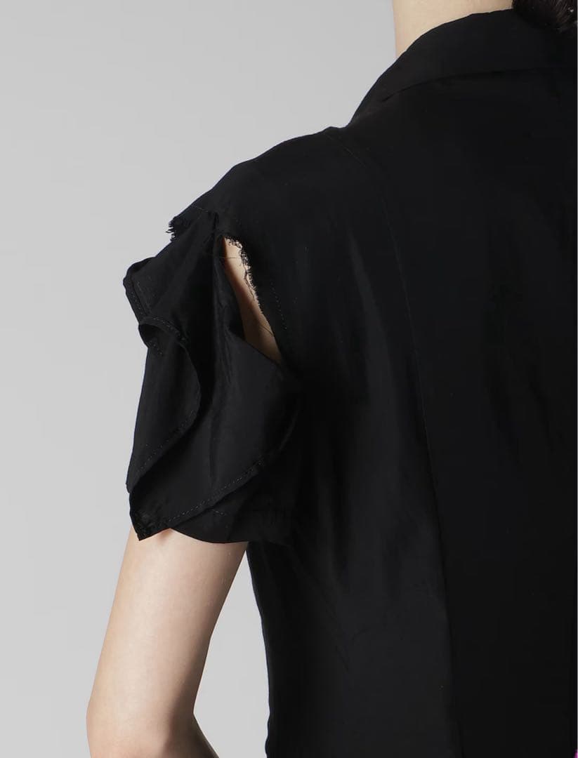 ワイズ Y’s SS2025 ロングアシメトリーシャツ 黒