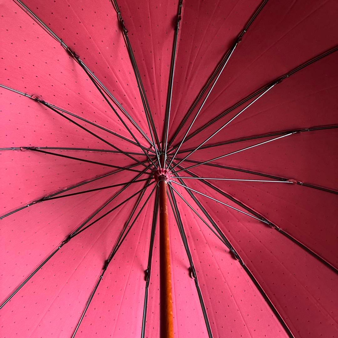 長傘　紳士用　黒にえんじ色ドット 皇室御用達前原光榮商店製 新品未使用