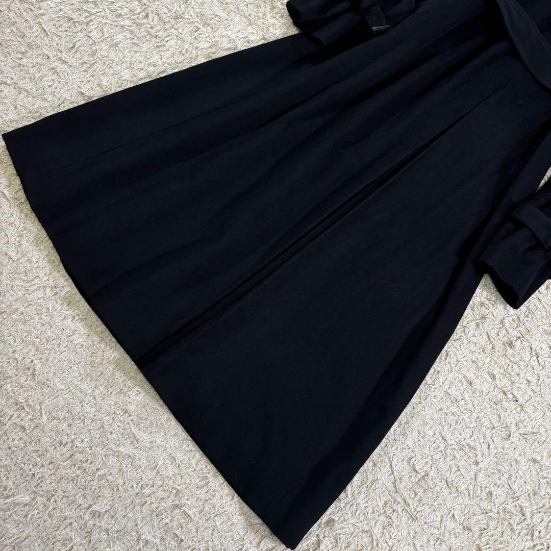 23区　ベルト　ウール　ブラック　Aライン　ロングワンピース　38