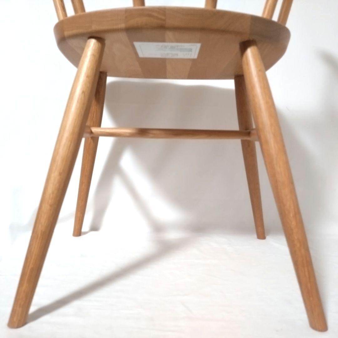 美品　無印良品　アームチェア ①　ダイニングチェア　オーク材　丸脚　送料無料
