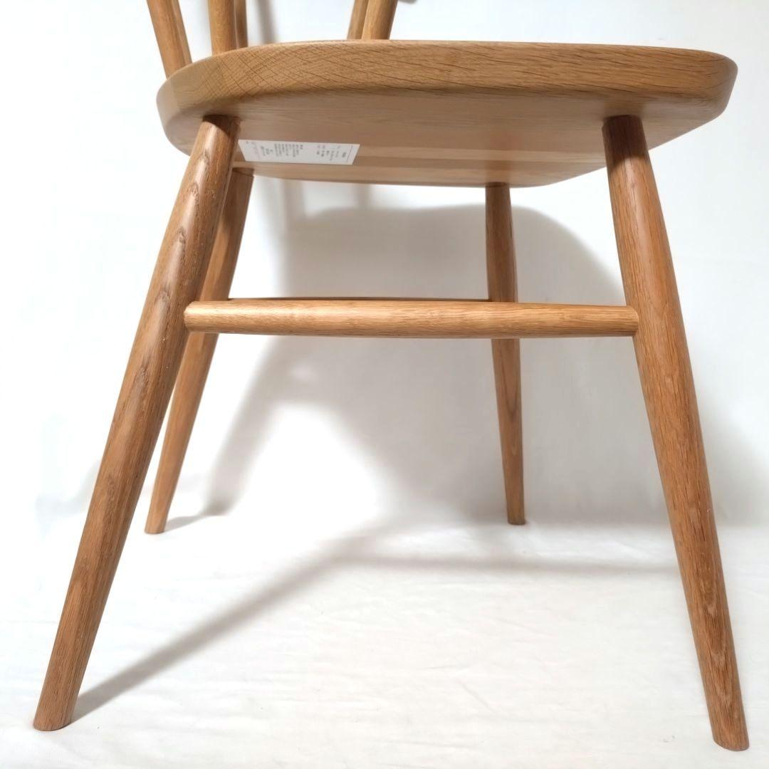 美品　無印良品　アームチェア ①　ダイニングチェア　オーク材　丸脚　送料無料