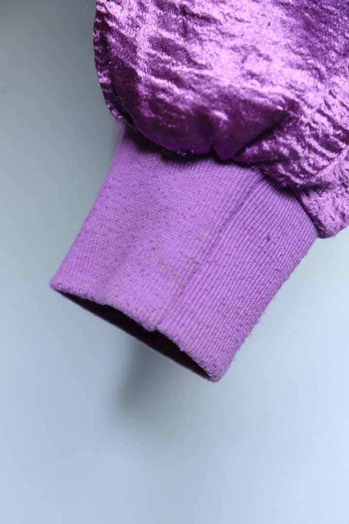 ヴィンテージコリジャン　KOREA 紫色 花柄刺繍 スカジャン