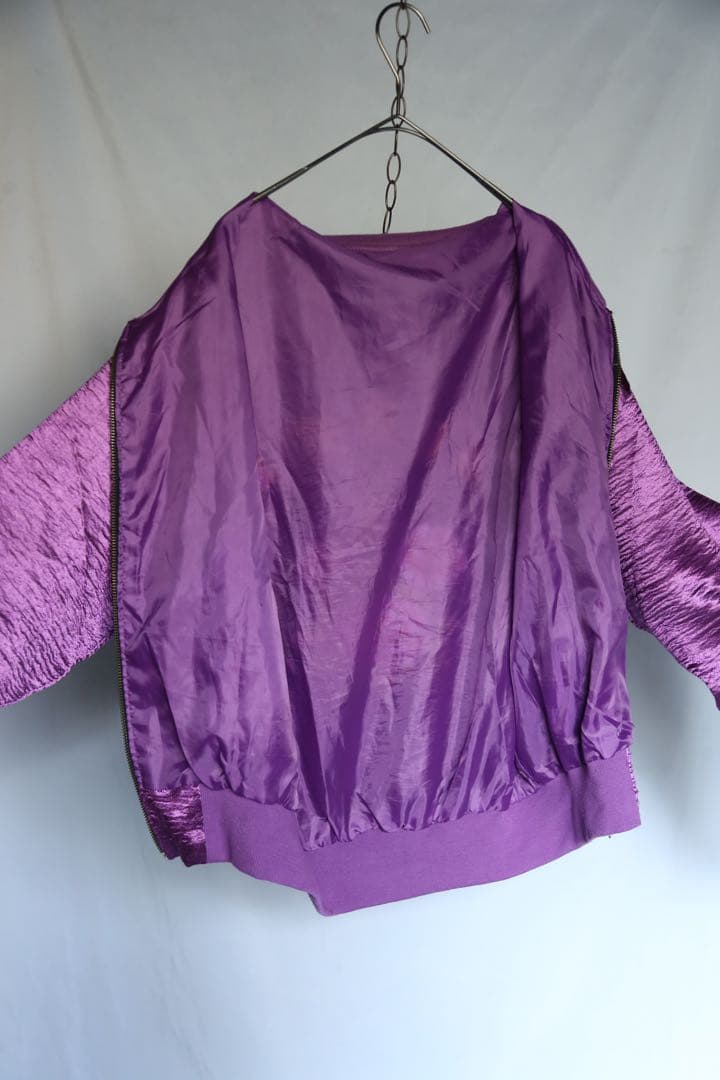 ヴィンテージコリジャン　KOREA 紫色 花柄刺繍 スカジャン