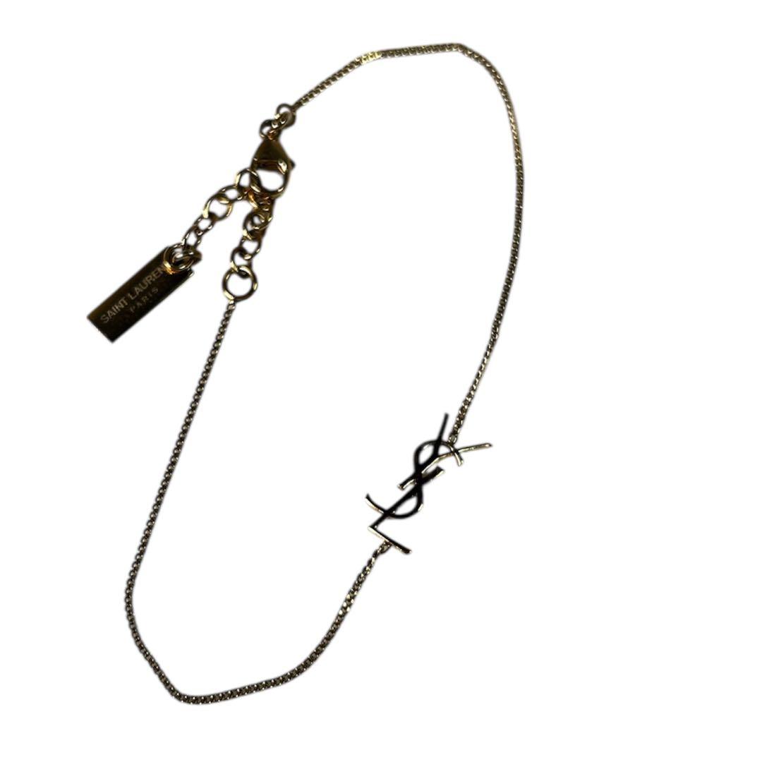 【iy/7.25/20】SAINT LAURENT ゴールドロゴブレスレット