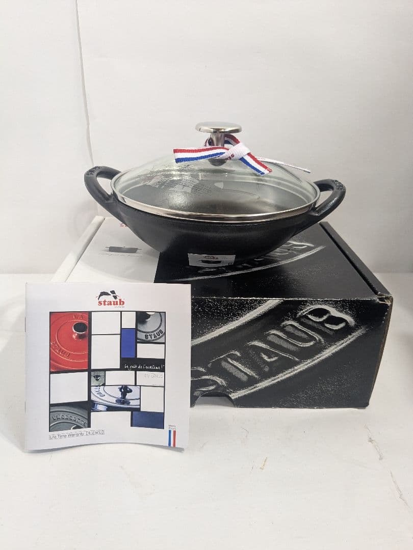 【未使用】staub ストウブ 「 ベビー ウォック 16cm ブラック 」