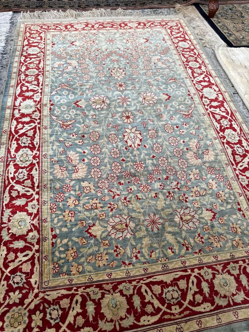 トルコ ヘレケ絨毯 105×65cm シルク100% 手織り ヴィンテージ