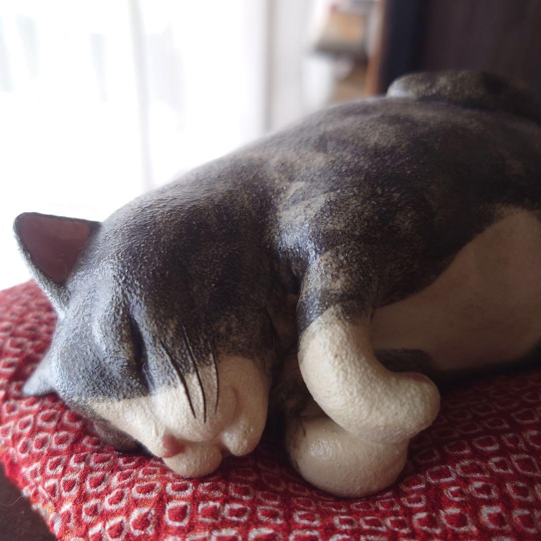 シロ猫　眠り猫　作家サイン
