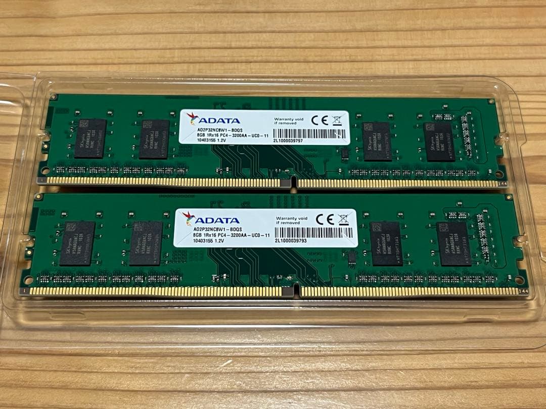 ADATA 8GB DDR4 2枚セット 中古