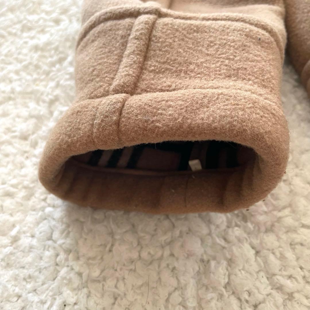 BURBERRY BLUE LABEL チェック ロングダッフルコート キャメル