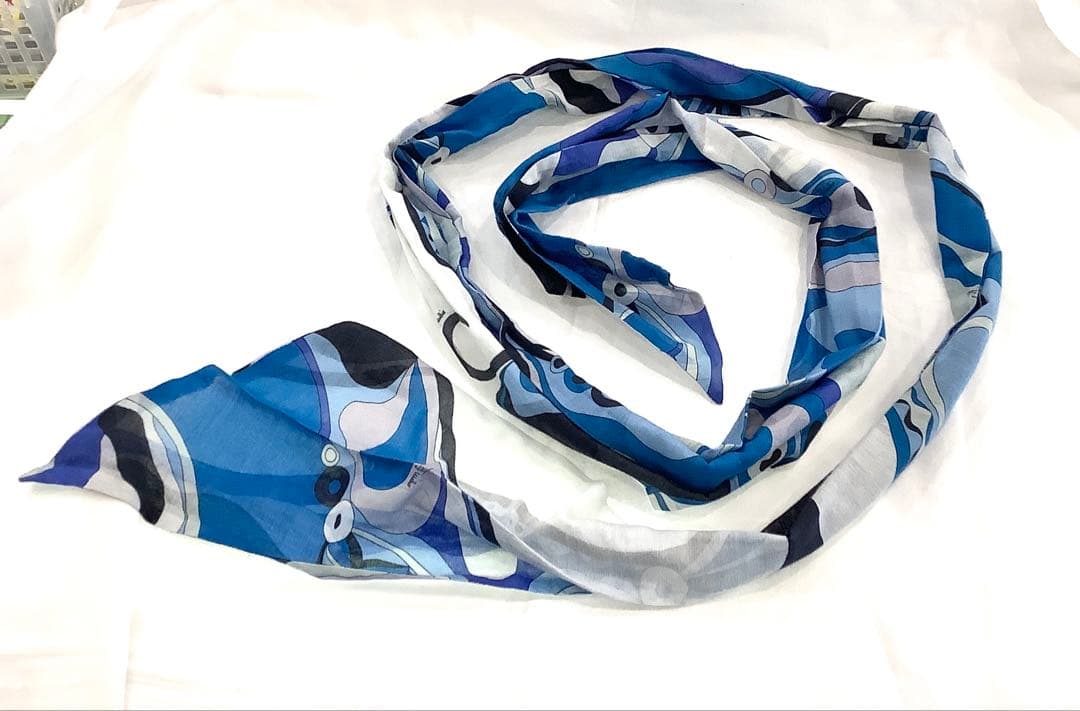 EMILIO PUCCI ティアードマキシスカート　ミディドレス　ブルー系