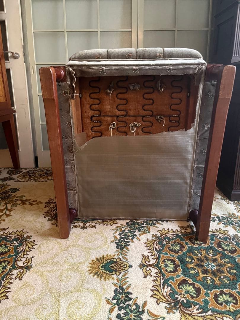 新象 シングルソファ 1P アンティーク 花柄 インテリア