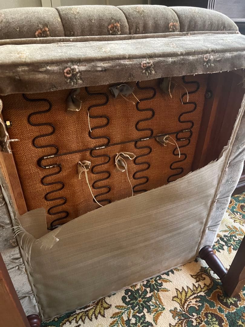 新象 シングルソファ 1P アンティーク 花柄 インテリア