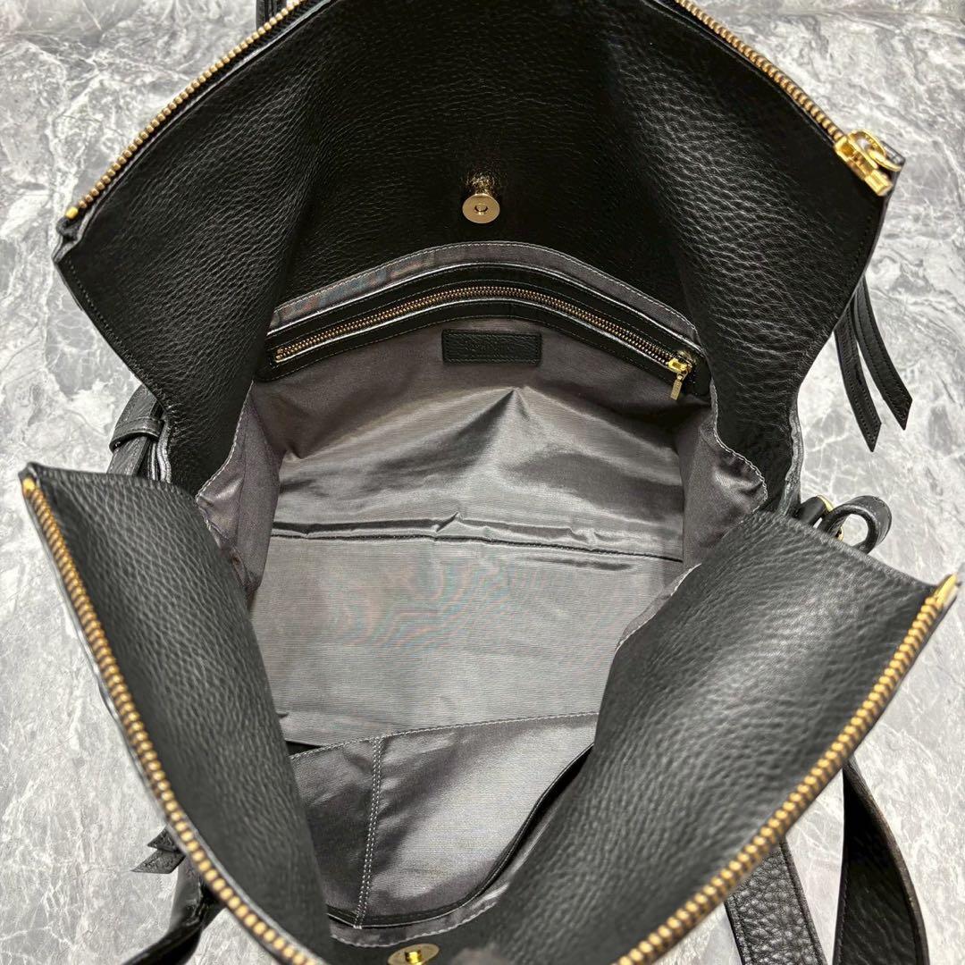 美品】Beato Rosso ベアートロッソ 2way レザー トートバッグ 黒