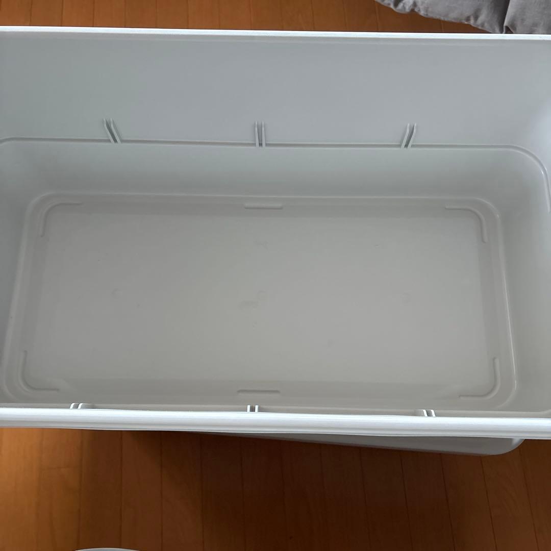 タイムセール！送料込み！無印　頑丈収納ボックス特大２個&キャスター２個セット！