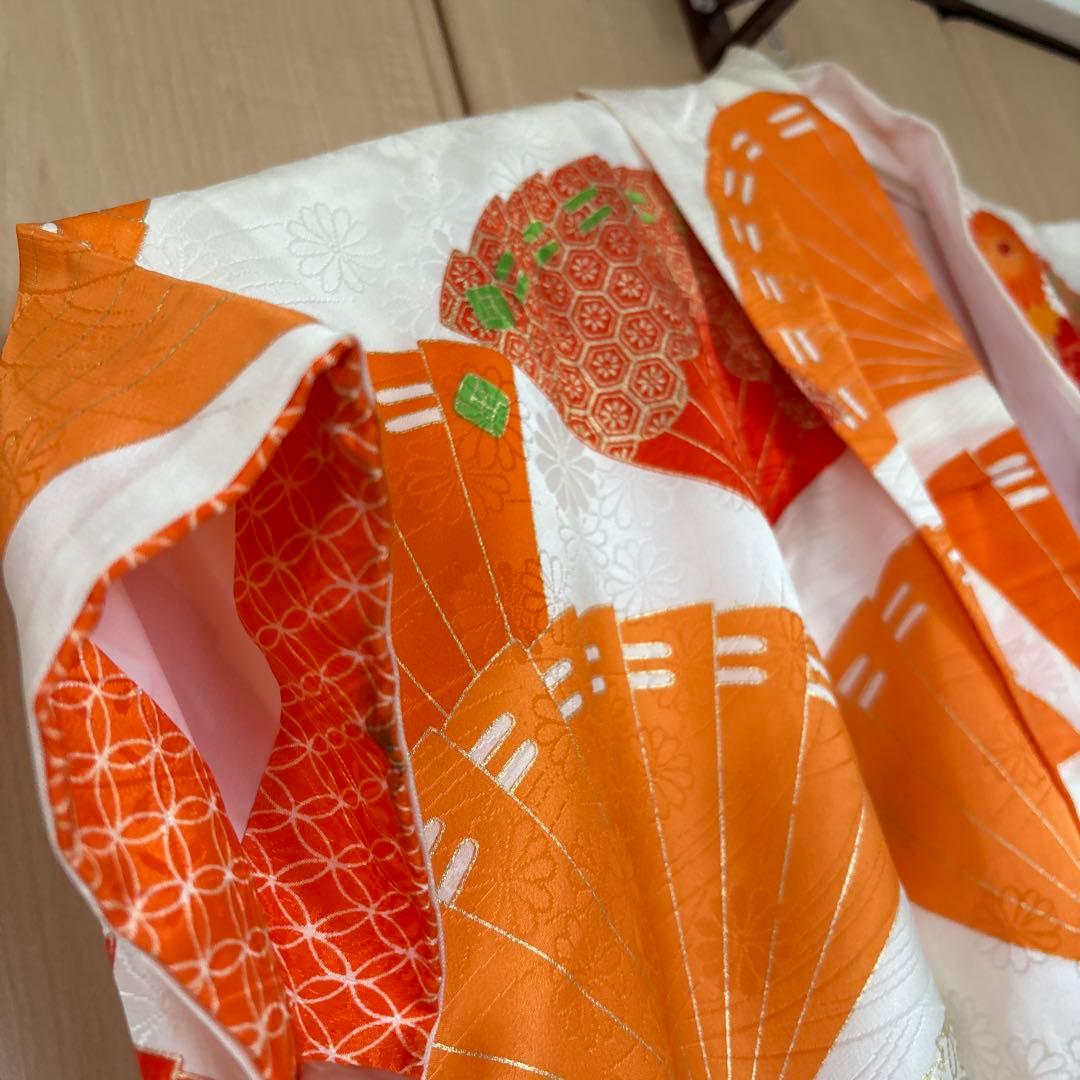 七五三　7歳女の子 着物＆帯＆帯締め＆草履＆バッグ　セット　中古品